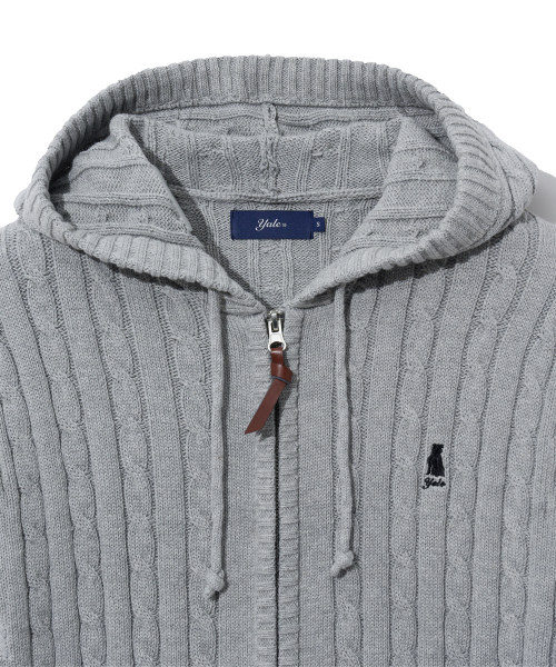 YALE（イェール）の「ウィメンズケーブルニットフードジップアップ_グレー（ニット/セーター・レディース・その他・SMALL/MEDIUM/LARGE）」の6枚目の写真