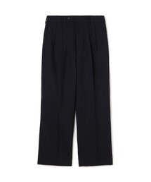 ドライウールツイル 2プリーツワイドストレートバレルパンツ