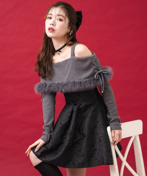 セール】オフショルテレコドキングワンピース（ワンピース）｜couture