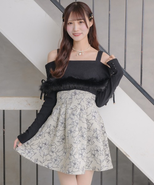 セール】オフショルテレコドキングワンピース（ワンピース）｜couture