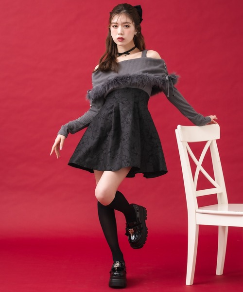 セール】オフショルテレコドキングワンピース（ワンピース）｜couture