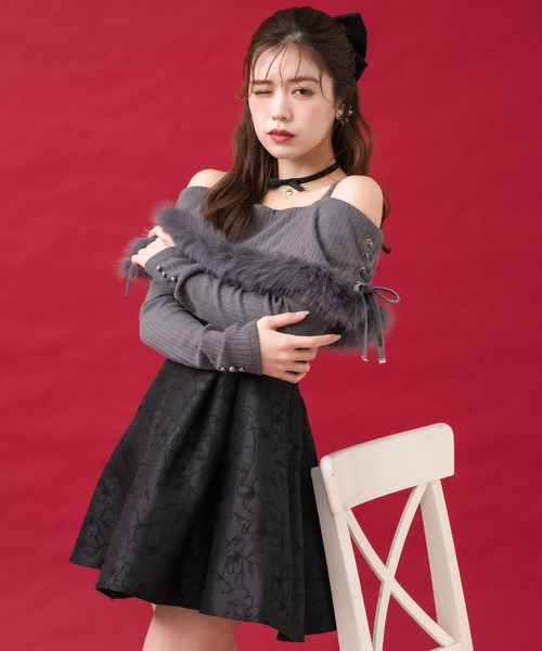 couture BY ROJITA オフショルテレコドキングワンピース セール】オフショルテレコドキングワンピース（ワンピース）｜couture