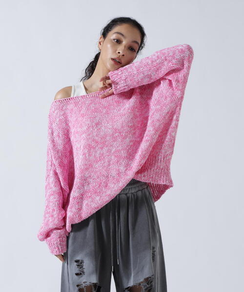 ROYAL FLASH（ロイヤルフラッシュ）の「MITSUKI/ミツキ/サマーニットゆるトップス（ニット/セーター・レディース・ピンク・F）」の2枚目の写真