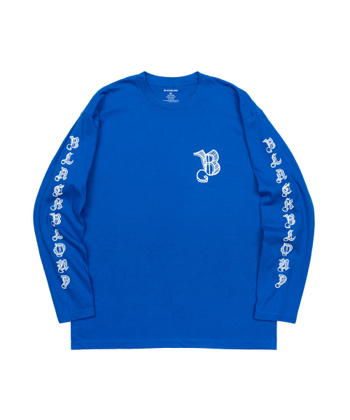 BLACK BLOND(ブラック ブロンド)の「ビビディスケッチロゴ長袖Tシャツ(ブルー)(Tシャツ/カットソー・レディース・その他・SMALL/MEDIUM/LARGE/X-LARGE/XX-LARGE/XXX-LARGE)」の1枚目の写真