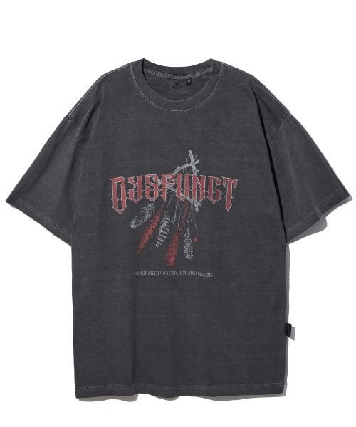 DYSFUNCT(ディスファンクト)の「DREAM CATCHER PIGMENT T-SHIRT (CHARCOAL RED)(Tシャツ/カットソー・レディース・その他・LARGE/MEDIUM/SMALL/X-LARGE)」の2枚目の写真