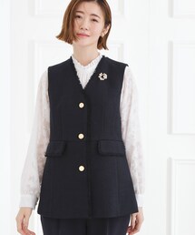 grove（グローブ）の「【手洗いOK】ツイードペプラムジレ（ベスト）」