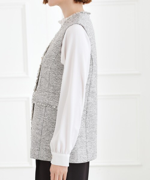 grove（グローブ）の「【手洗いOK】ツイードペプラムジレ（ベスト・レディース・ブラック系3/ネイビー・02/03/04/05/01）」の15枚目の写真