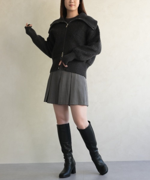 31 Sons de mode（トランテアン　ソン　ドゥ　モード）の「ダブルジップニットコーディガン（カーディガン/ボレロ・レディース・キャメル/ネイビー・ﾌﾘ-）」の8枚目の写真