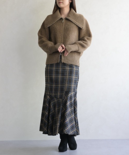 31 Sons de mode（トランテアン　ソン　ドゥ　モード）の「ダブルジップニットコーディガン（カーディガン/ボレロ・レディース・キャメル/ネイビー・ﾌﾘ-）」の9枚目の写真