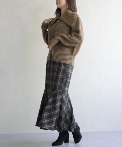 31 Sons de mode（トランテアン　ソン　ドゥ　モード）の「ダブルジップニットコーディガン（カーディガン/ボレロ・レディース・キャメル/ネイビー・ﾌﾘ-）」の10枚目の写真