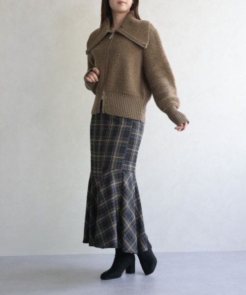 31 Sons de mode（トランテアン　ソン　ドゥ　モード）の「ダブルジップニットコーディガン（カーディガン/ボレロ・レディース・キャメル/ネイビー・ﾌﾘ-）」の11枚目の写真