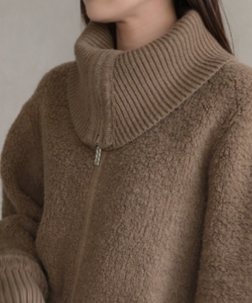 31 Sons de mode（トランテアン　ソン　ドゥ　モード）の「ダブルジップニットコーディガン（カーディガン/ボレロ・レディース・キャメル/ネイビー・ﾌﾘ-）」の13枚目の写真