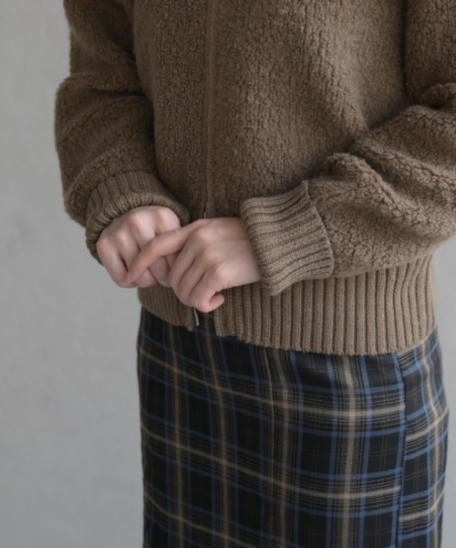 31 Sons de mode（トランテアン　ソン　ドゥ　モード）の「ダブルジップニットコーディガン（カーディガン/ボレロ・レディース・キャメル/ネイビー・ﾌﾘ-）」の15枚目の写真