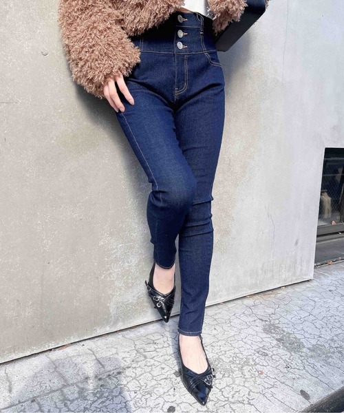 INGNI(イング)の「【WEB限定】ハイウエストスキニーデニムパンツ(デニムパンツ・レディース・ブルー系その他4/インディゴブルー・S/M)」の1枚目の写真