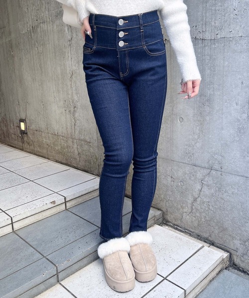 INGNI(イング)の「【WEB限定】ハイウエストスキニーデニムパンツ(デニムパンツ・レディース・ブルー系その他4/インディゴブルー・S/M)」の3枚目の写真