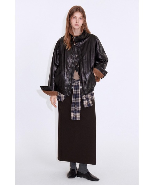 ボア切り替え フェイクレザージャケット FD25M032【Fano Studios