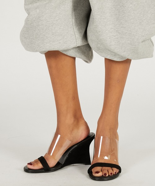 PRANK PROJECT（プランクプロジェクト）の「【2026Spring Pre-Order】クリアコンビミュール / Clear Combination Mules（その他シューズ・レディース・マルチ/ブラック・37/36/38）」の3枚目の写真