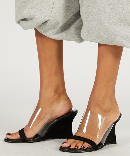 PRANK PROJECT（プランクプロジェクト）の「【2026Spring Pre-Order】クリアコンビミュール / Clear Combination Mules（その他シューズ・レディース・マルチ/ブラック・37/36/38）」の4枚目の写真