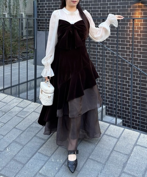 12/8月曜までに売れないと削除！コットンベロアスナップロングワンピース 完売品 セール】コットンベロアスナップロングワンピース（ワンピース