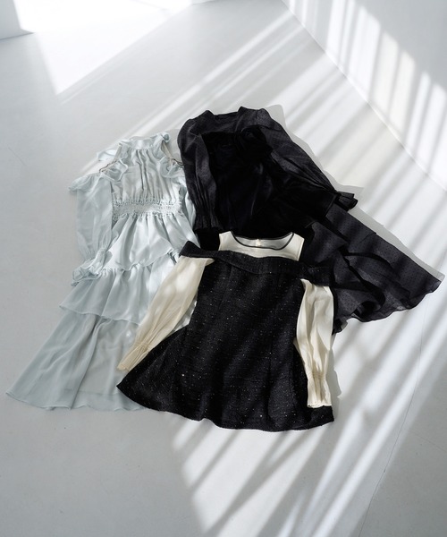 セール】ベロアリボンロングワンピース（ワンピース）｜one after