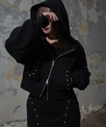 Mavie..7（メヴィセットゥ）の「【Mavie..7】スタッズ付裏毛パーカー（パーカー）」