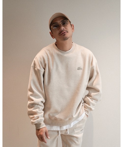 #Re:room(リルーム)の「ウール ブレンド ヘリンボーン スウェット(スウェット・メンズ・ベージュ/ブラック・S-M/M-L)」の3枚目の写真