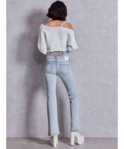 GYDA（ジェイダ）の「Symmetry GYDAワンショルチェーンニットトップス（ニット/セーター・レディース・ブラック/オフホワイト/ピンク・FREE）」の7枚目の写真