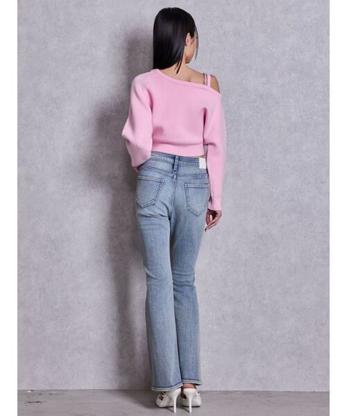 GYDA（ジェイダ）の「Symmetry GYDAワンショルチェーンニットトップス（ニット/セーター・レディース・ブラック/オフホワイト/ピンク・FREE）」の10枚目の写真