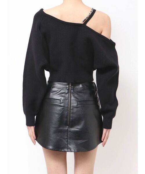 GYDA（ジェイダ）の「Symmetry GYDAワンショルチェーンニットトップス（ニット/セーター・レディース・ブラック/オフホワイト/ピンク・FREE）」の18枚目の写真