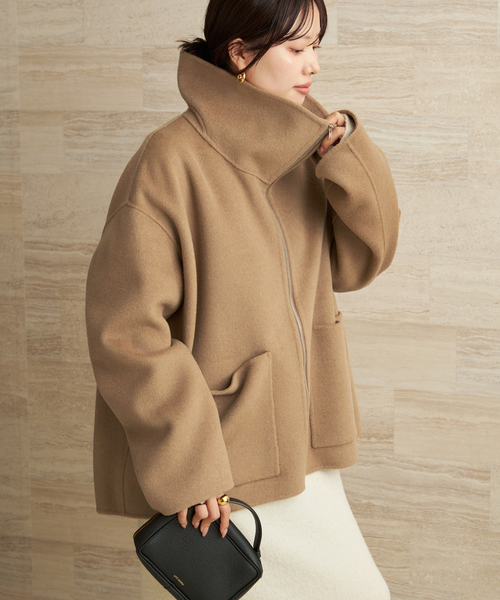 KKKK　引取りアウターリミッツ サンドベージュ　2024年購入 きものやまと×ミントデザインズ STAR JAQUARD COAT / モカ（お取り寄せ