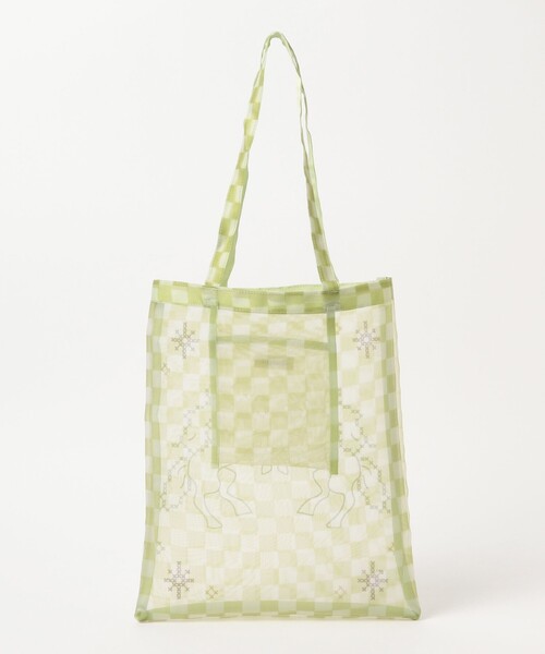 Ray BEAMS(レイビームス)の「【別注】Casselini / チュール刺繍トート(トートバッグ・レディース・グリーン系その他2/ピンク/ブルー・ONE SIZE)」の4枚目の写真