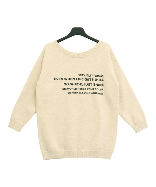 ANAP（アナップ）の「ロゴ プリント チュニック ニット ワンピース（ワンピース・レディース・アイボリー/ブラック・F）」の15枚目の写真