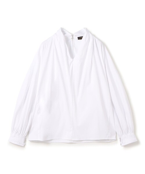 TOMORROWLAND collection(トゥモローランドコレクション)の「ストレッチブロード ドルマンパフブラウス(シャツ/ブラウス・レディース・ネイビー/ホワイト/ブルー・36)」の2枚目の写真