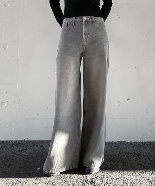 LVEU.（ラブユ.）の「【LVEU.】グレーストレートデニム / ボトムス デニム パンツ グレー ストレート シンプル 色落ち ヴィンテージ ZOZOTOWN限定（デニムパンツ・レディース・グレー・FREE）」の6枚目の写真