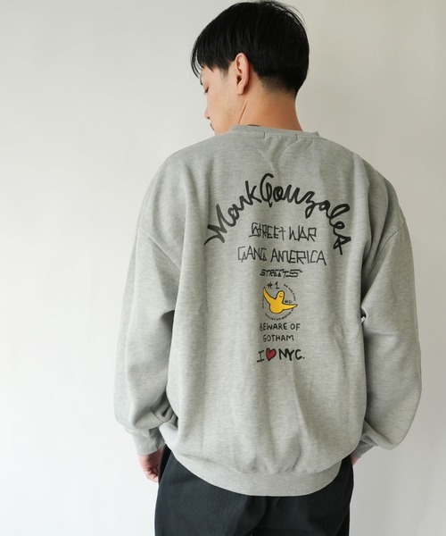 RiNc (リンク)の「【 MARK GONZALES 】 I Love NYC グラフィック バックスウェット(スウェット・メンズ・杢グレー/ブラック/ホワイト・M/L/XL)」の9枚目の写真