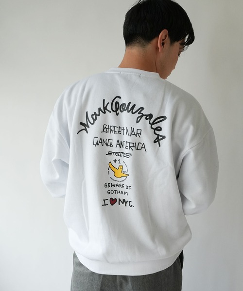 RiNc (リンク)の「【 MARK GONZALES 】 I Love NYC グラフィック バックスウェット(スウェット・メンズ・杢グレー/ブラック/ホワイト・M/L/XL)」の5枚目の写真