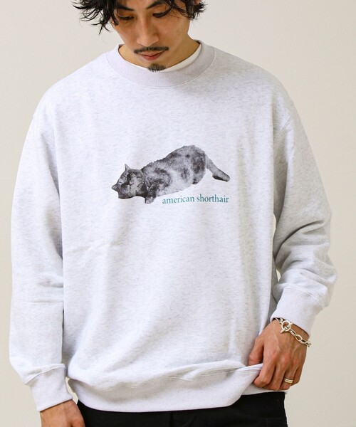 GLOSTER（グロスター）の「【MY PET】クルーネックプリントスウェット（スウェット・メンズ・グレー系その他2/ブラック系その他2/グレー系その他/ブラック系その他3/ブラック系その他4/ブラック系その他/グレー系その他4/グレー系その他3・M/S/L）」の8枚目の写真