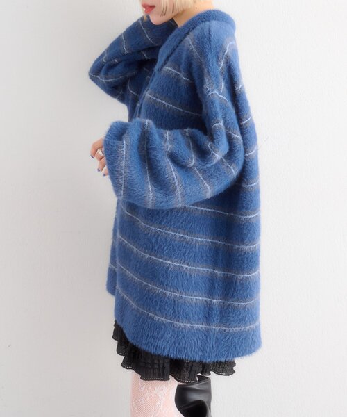 w closet(ダブルクローゼット)の「シャギーポロニット(ニット/セーター・レディース・ブルー/アイボリー/ピンク・FREE)」の12枚目の写真