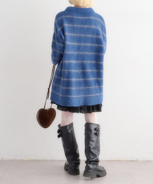 w closet(ダブルクローゼット)の「シャギーポロニット(ニット/セーター・レディース・ブルー/アイボリー/ピンク・FREE)」の20枚目の写真