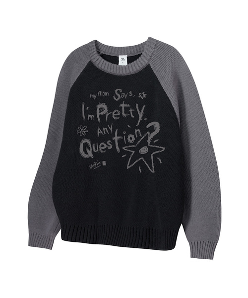 VENHIT(ベンヒット)の「QUESTION レグランニット(ニット/セーター・レディース・ブラック/ネイビー/バーガンディー・MEDIUM/LARGE/X-LARGE)」の1枚目の写真