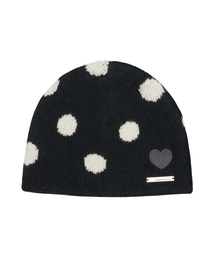 MOHAIR PATTERN BEANIE BLACK