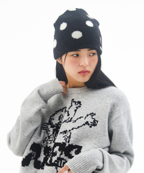 AMESWORLDWIDE(アメスワールドワイド)の「MOHAIR PATTERN BEANIE BLACK(ニットキャップ/ビーニー・レディース・その他・FREE)」の3枚目の写真