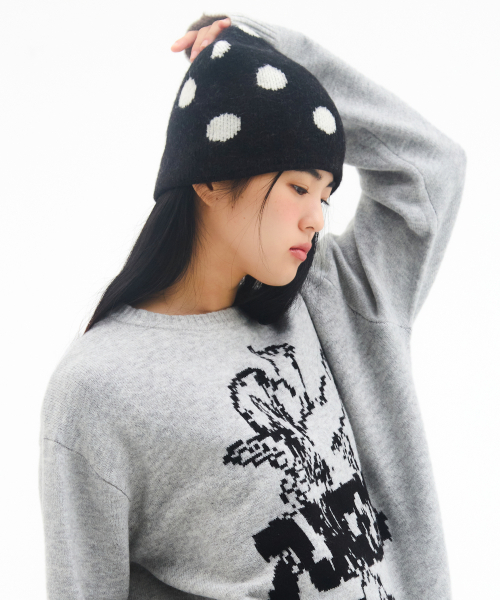 AMESWORLDWIDE(アメスワールドワイド)の「MOHAIR PATTERN BEANIE BLACK(ニットキャップ/ビーニー・レディース・その他・FREE)」の4枚目の写真