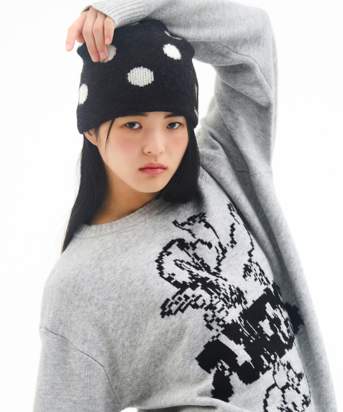 AMESWORLDWIDE(アメスワールドワイド)の「MOHAIR PATTERN BEANIE BLACK(ニットキャップ/ビーニー・レディース・その他・FREE)」の5枚目の写真
