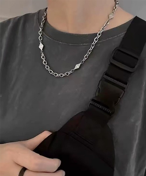 Bz/EK516/シルバーチェーンモチーフネックレス/メンズ(NEZ