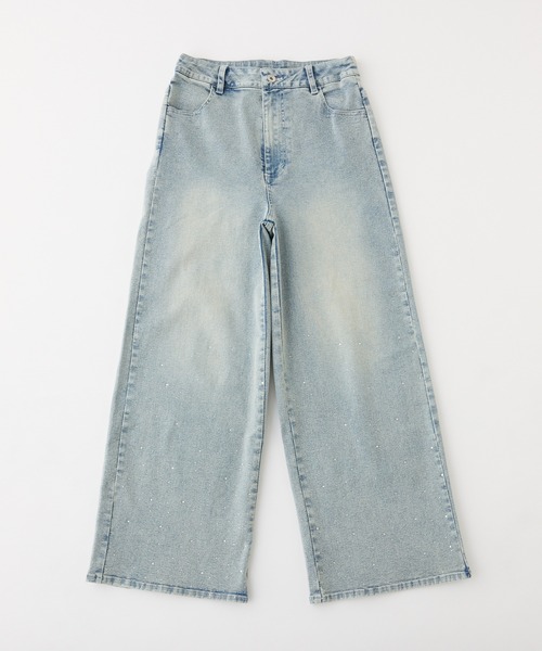 one after another NICE CLAUP(ワンアフターアナザーナイスクラップ)の「【S/Mサイズ展開】ウエスト調整/ビジュー付きストレッチデニムパンツ(デニムパンツ・レディース・ブルー/ブラック/ライトブルー・SMALL/MEDIUM/X-SMALL)」の18枚目の写真