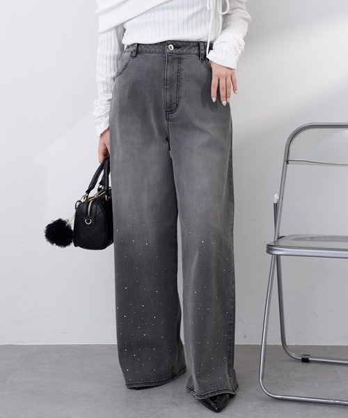 one after another NICE CLAUP(ワンアフターアナザーナイスクラップ)の「【S/Mサイズ展開】ウエスト調整/ビジュー付きストレッチデニムパンツ(デニムパンツ・レディース・ブルー/ブラック/ライトブルー・SMALL/MEDIUM/X-SMALL)」の19枚目の写真