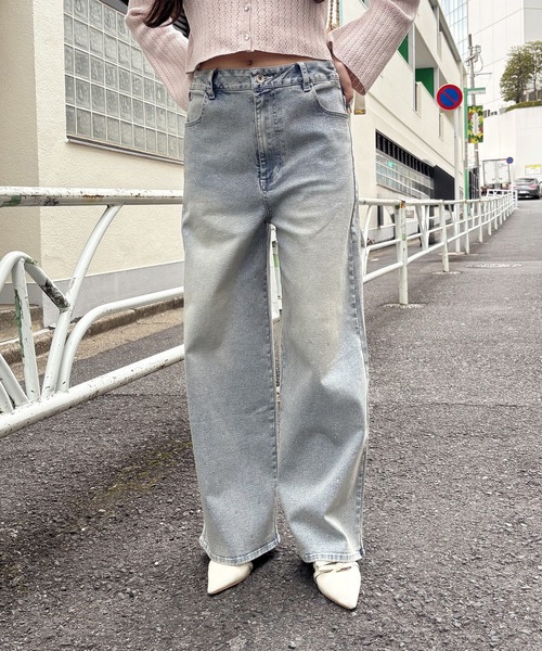 セール】【3サイズ展開/低身長サイズあり】ウエスト調整/ビジュー付き