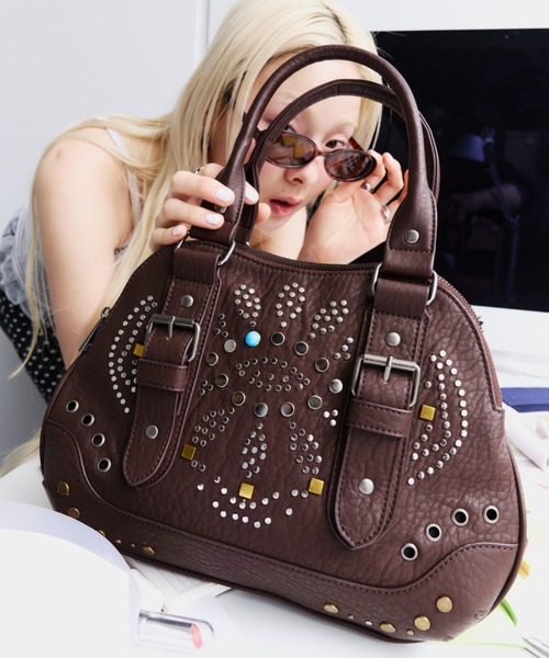 DTYYPE（ドタイプ）の「スタッズオービットバッグ（ハンドバッグ・レディース・イエロー/ブラック/ブラウン・FREE）」の2枚目の写真