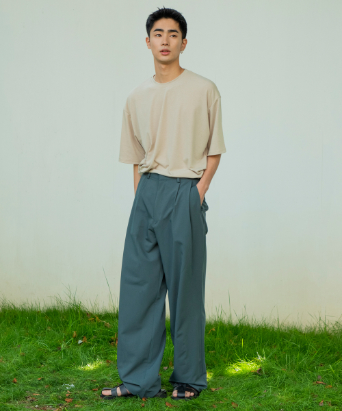 SIGNATURE（シグネチャ）の「ダブルタックワイドスラックス[グリーン]（スラックス・レディース・その他・S/M）」の10枚目の写真